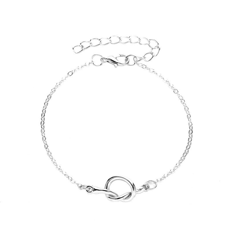 Lắc chân kim loại họa tiết hình học phong cách Hàn Quốc giản đơn thời thượng cho nữ | BigBuy360 - bigbuy360.vn