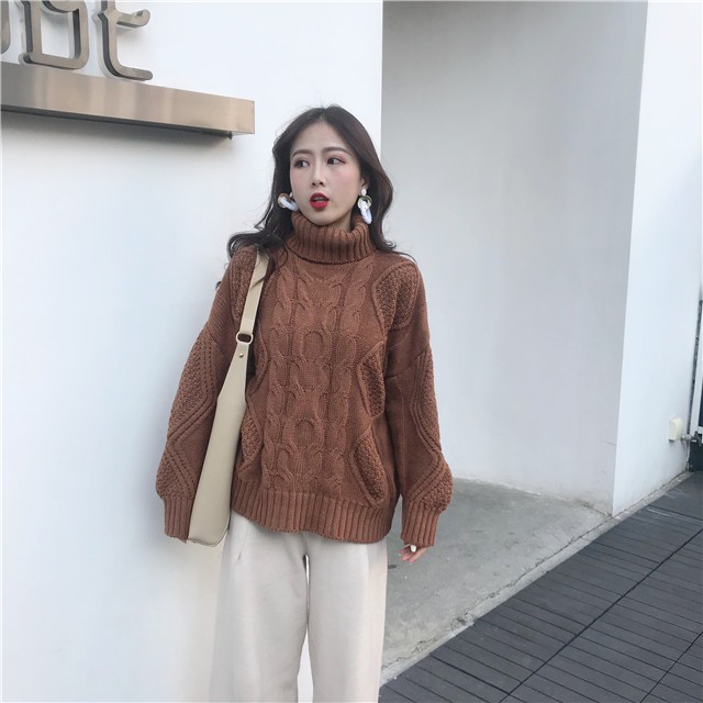 (sẵn)Áo len cổ lọ vặn thừng dày đẹp hàng sẵn | BigBuy360 - bigbuy360.vn