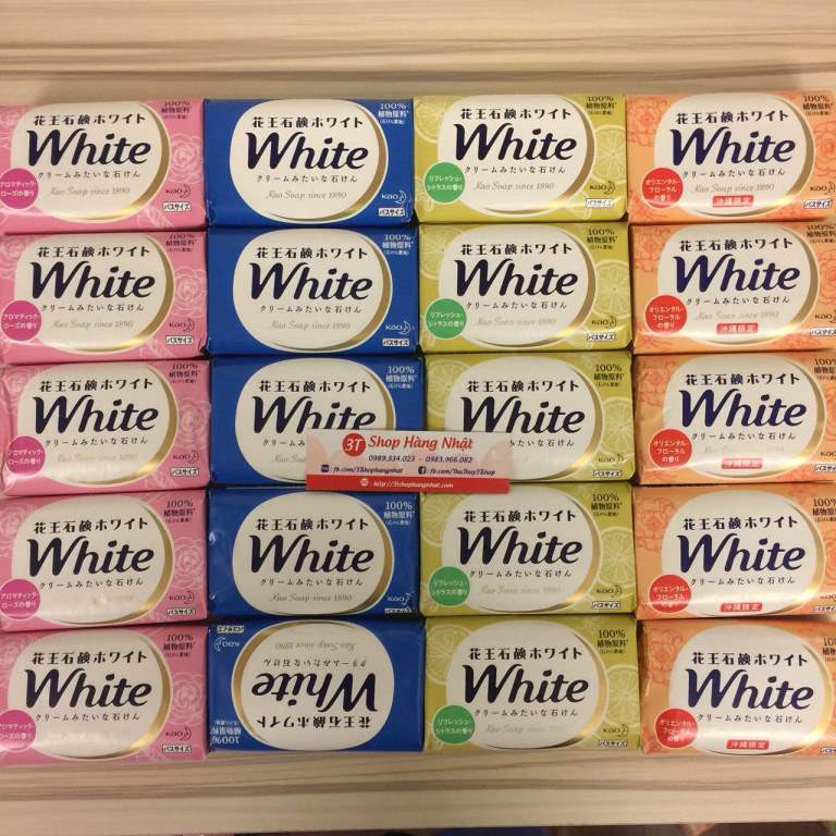 Xà bông tắm trắng da KAO white hương Hoa Cỏ