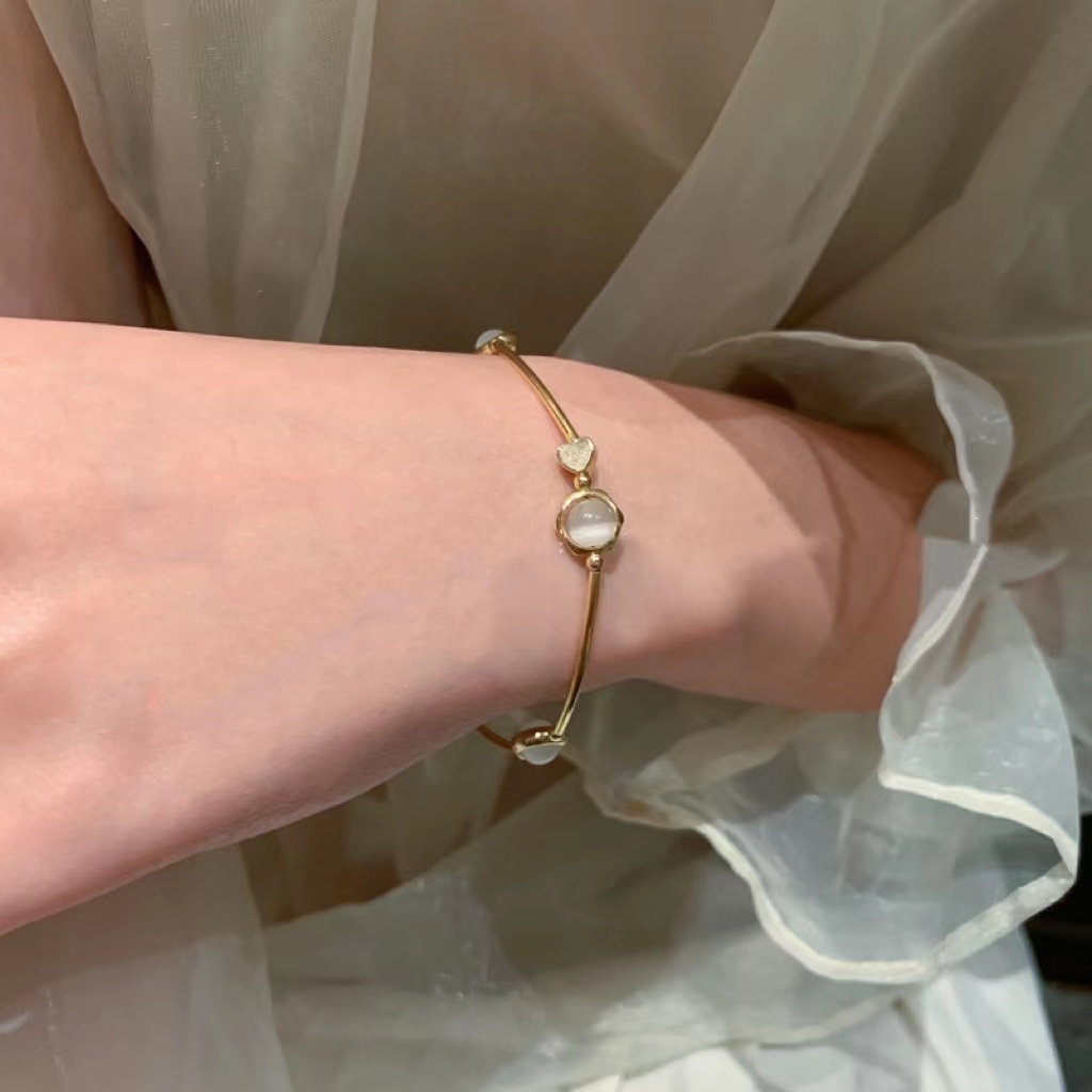 Vòng Tay Đính Đá Opal Cao Cấp Sang Trọng Tinh Tế Cho Nữ