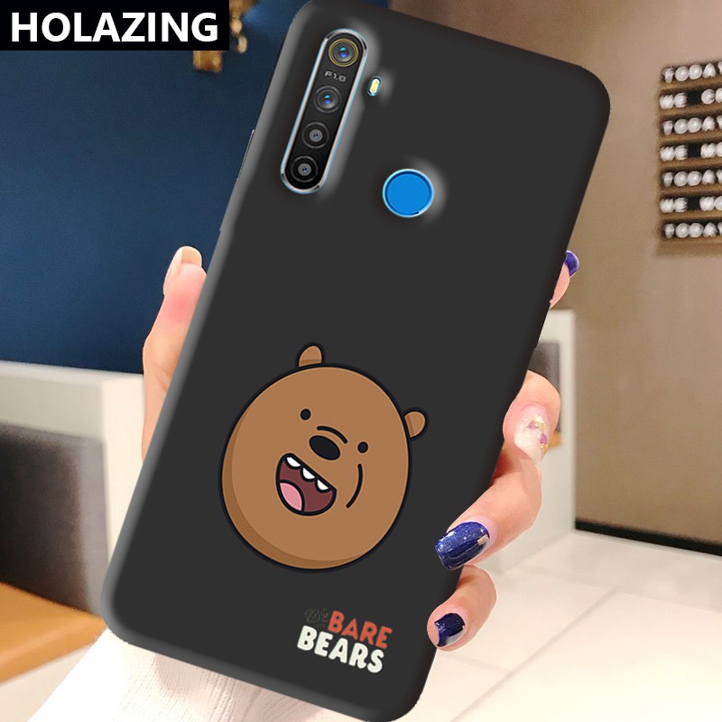 Realme 8 Pro 5 5i 5S 6i 7i Realme 7 Pro C12 C11 C15 C17 X2 XT Narzo 20 Candy Color Phone Cases vỏ điện thoại Cute We Bare Bears Soft Silicone Cover