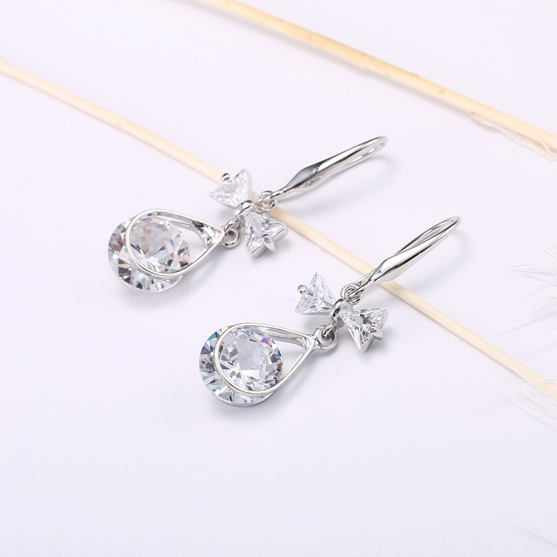 PINKDUDU Bông Tai Dáng Dài Đính Đá Zircon PD479 Thời Trang Đơn Giản Cho Nữ