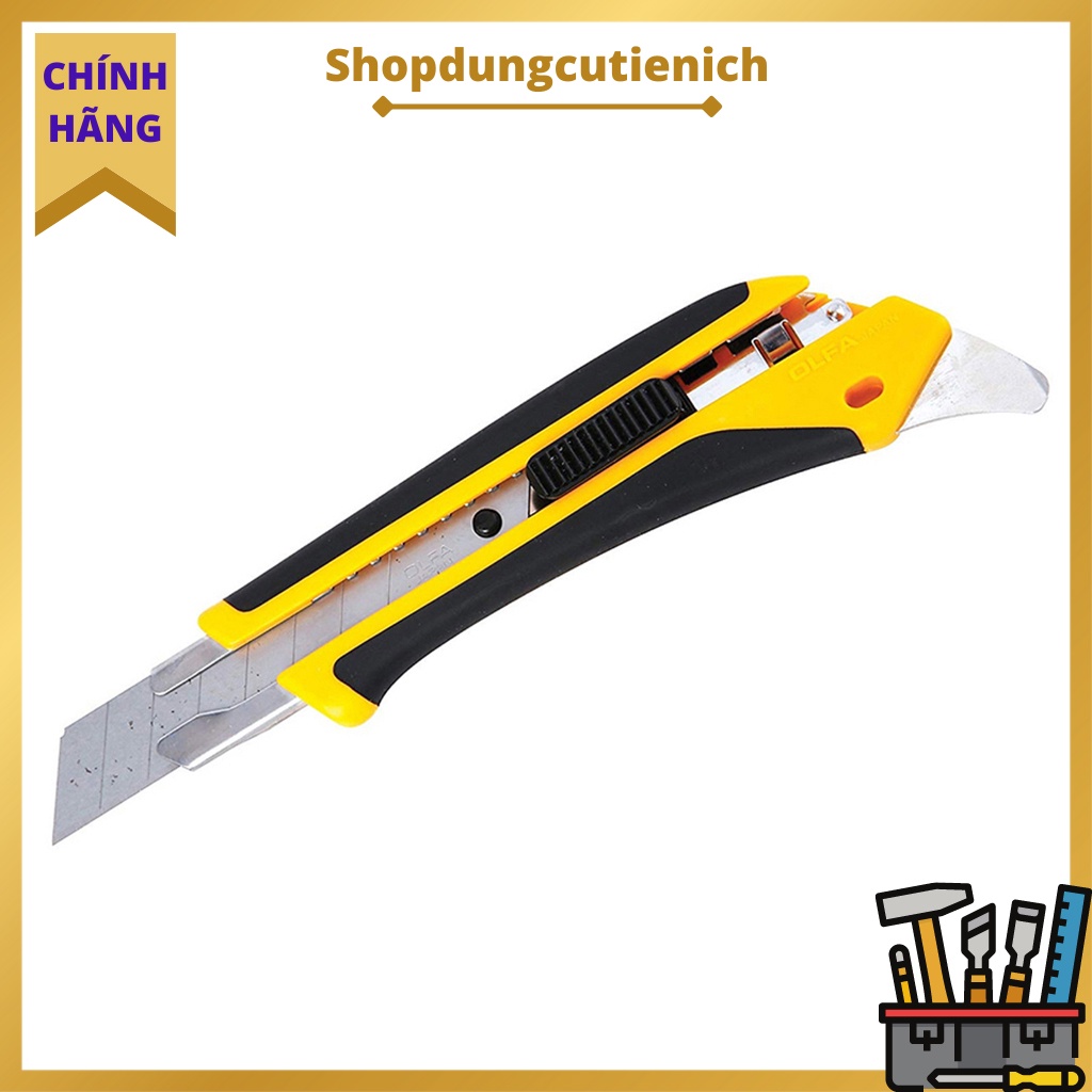 Dao Cắt Hạng Nặng ,Cắt Vật Liệu Dày OLFA L5-AL Lưỡi Dao18mm, Chuôi Dao Kim Loại Tiện Dụng