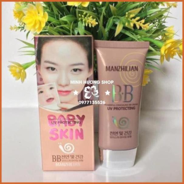 Kem nền BB Baby Skin tinh chất ốc sên trắng mịn dùng được cho da mụn , da nhạy cảm