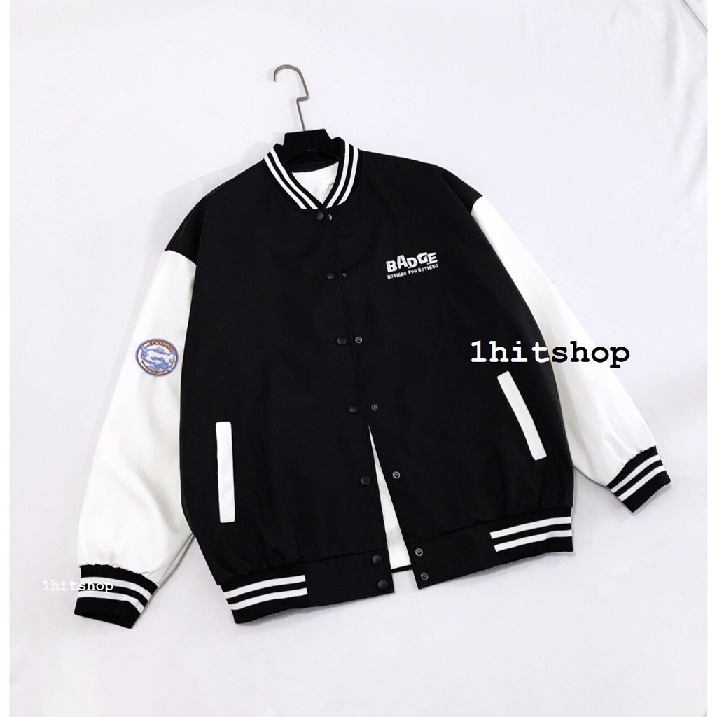 [Mã WASTMAY giảm 15% tối đa 30K đơn 150K] Áo khoác BOMBER BAD.GE Màu Ulzzang Unisex 1hitshop | BigBuy360 - bigbuy360.vn