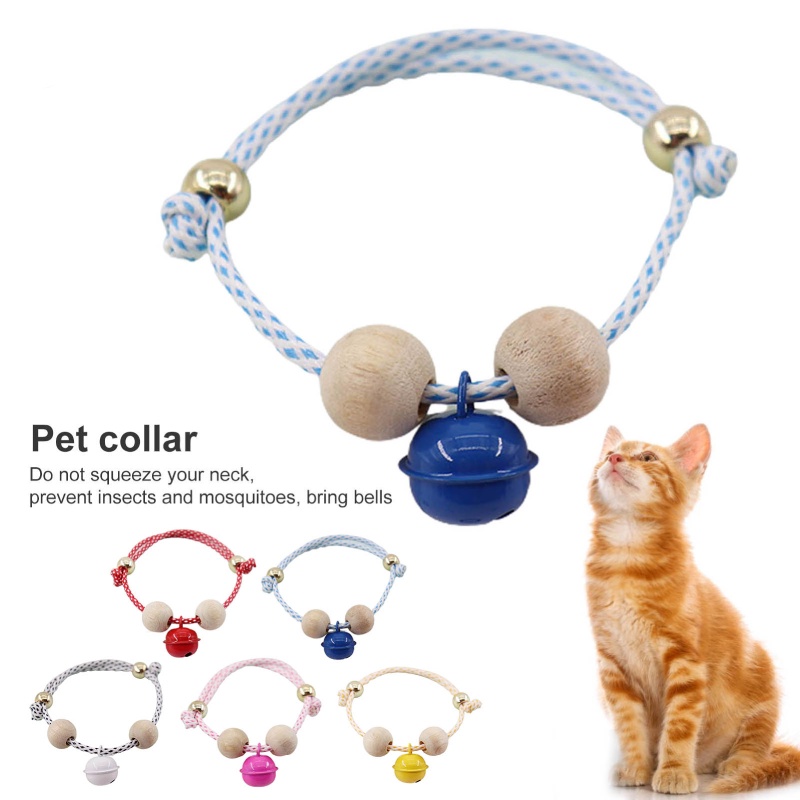 Vòng Cổ Chống Bọ Chét Cho Thú Cưng Họa Tiết Chấm Bi Có Chuông