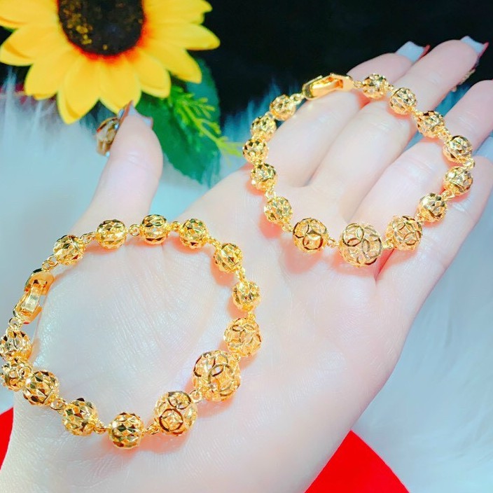 Lắc Tay Nữ Đẹp Bi Châu Dễ Thương - Bền Màu, Không Đen Không Ngứa, Đủ Size, Hàng Y Hình