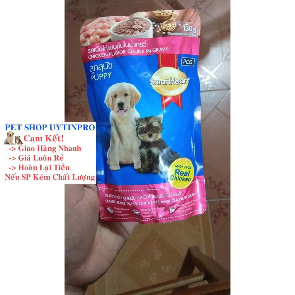 PATE CHO CHÓ CON SmartHeart vị gà Gói 130g Xuất xứ Thái lan