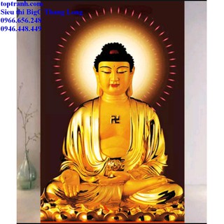 Tranh thêu chữ thập 3D A di đà phật LV3416 chưa thêu