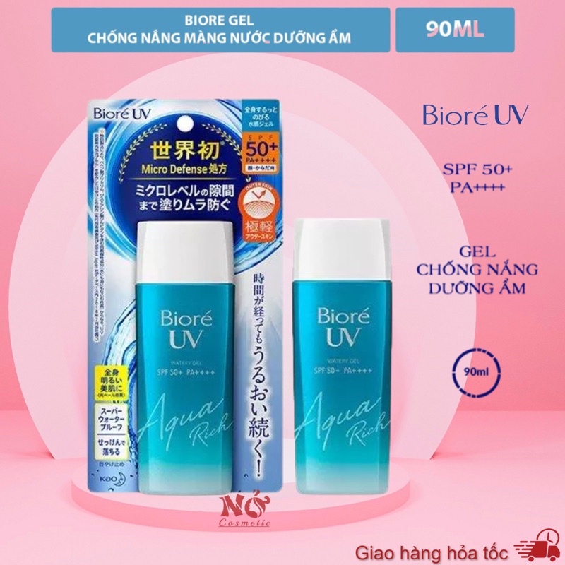 Gel Chống Nắng Màng Nước Dưỡng Ẩm Bioré UV Aqua Rich Watery Gel SPF50+/PA++++ 90ml