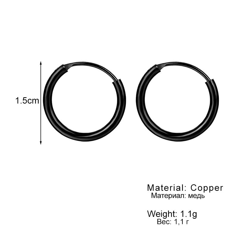Khuyên Tai Tròn 10 /12 /15 mm Bằng Thép Không Gỉ Thời Trang Cho Nữ