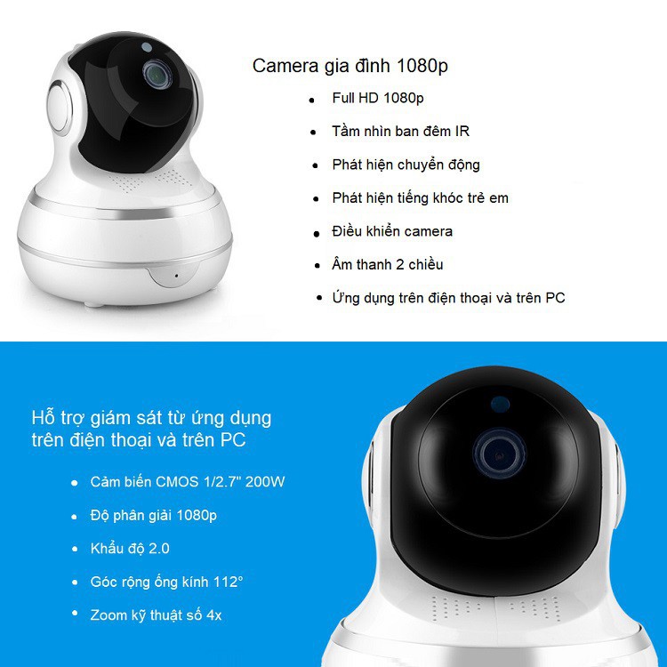 Camera wifi Smarsecur TY-1080P-F3 ( Camera 360 có hồng ngoại nhìn buổi tối )