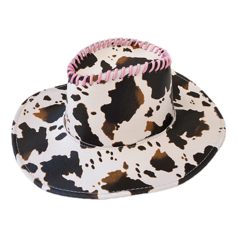 Mũ Cao Bồi Họa Tiết Bò Sữa Dễ Thương