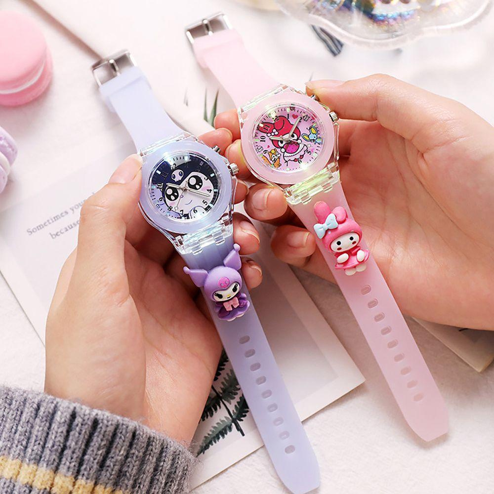 Đồng Hồ Điện Tử Dây Silicone Hình Kuromi KT Cinnamoroll