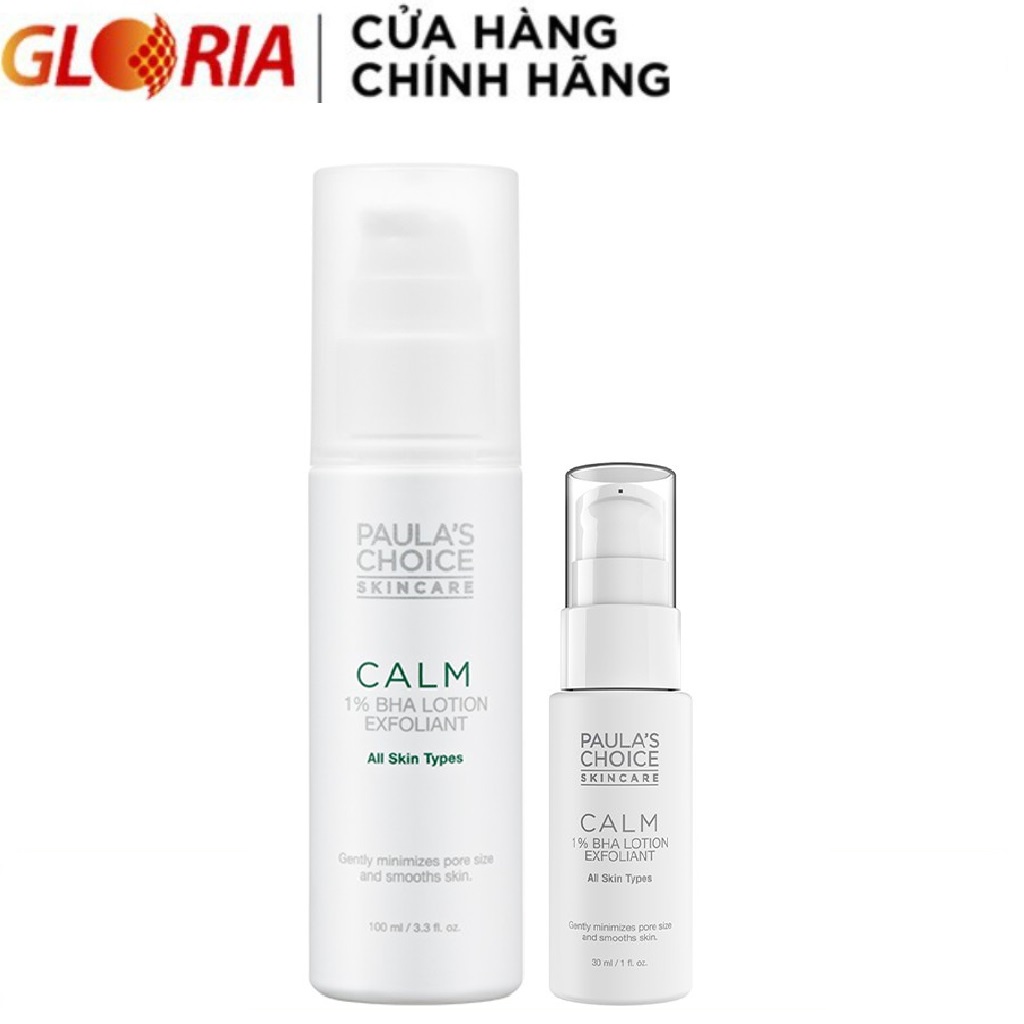 Lotion Tẩy Da Chết Dịu Nhẹ Phù Hợp Cho Da Nhạy Cảm Paula’s Choice Calm Redness Relief 1% BHA Lotion Exfoliant 30ml-100ml