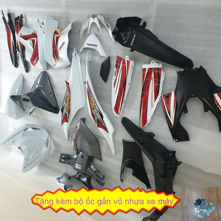 Bộ dàn áo xe Wave RSX 110 đời 2008 đến 2012 - Màu Trắng Ghi