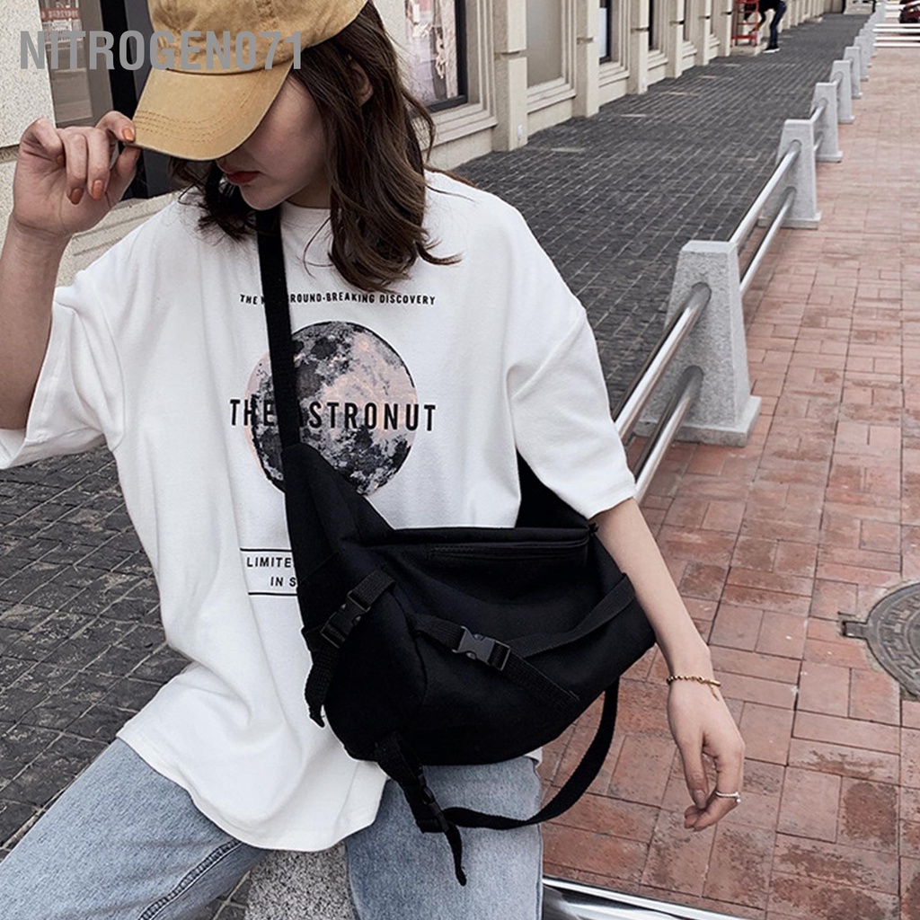 Nitrogen071 Túi đeo vai đơn dành cho phụ nữ vải canvas thời trang mua sắm ngoài trời