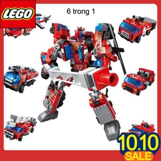Đồ chơi LEGO lắp ráp mô hình siêu nhân robot từ khủng long đỏ  trí tuệ 6 trong 1 cho bé thích khám phá