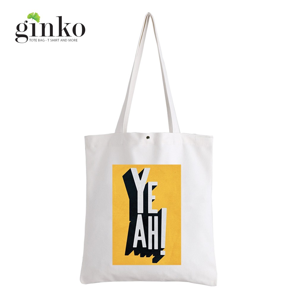 Túi Vải Tote GINKO Kiểu Basic In Hình Yeah