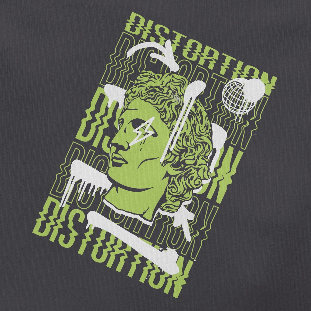 Áo thun tay lỡ unisex WIND phông form rộng DISTORTION thời trang nam nữ oversize ulzzang