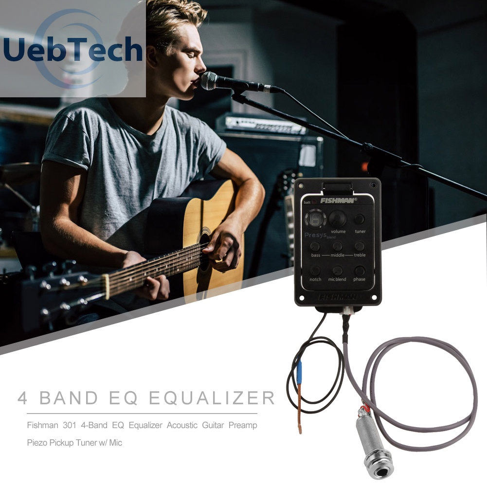 Bộ cân bằng EQ 4 băng tần Uebtech Fishman 301 cho đàn guitar chất lượng