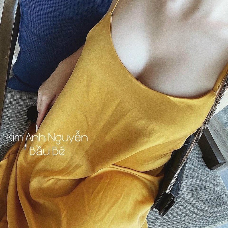 BÁN SỈ VÁY LỤA MAXI 2S MÀU VÀNG CHO NỮ | BigBuy360 - bigbuy360.vn
