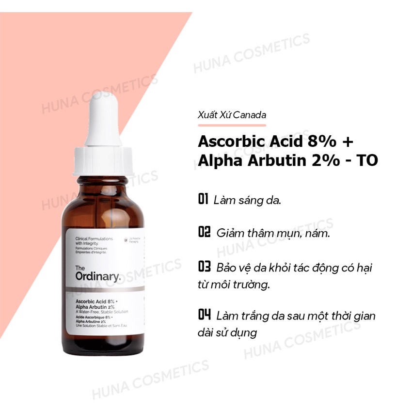 [AUTH]  Serum sáng da Ascorbic Acid 8% + Alpha Arbutin 2% - The Ordinary