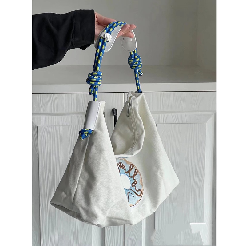 Túi Đeo Vai Bằng Vải canvas Sức Chứa Lớn Thân Thiện Với Môi Trường Phong Cách Nhật Bản Cho Nữ