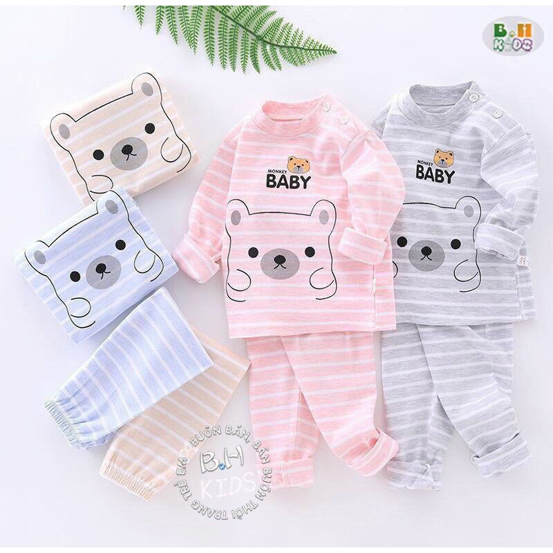 Đồ bộ quần áo dài tay bé trai bé gái thu đông hãng Kwoo size 4 đến 15kg