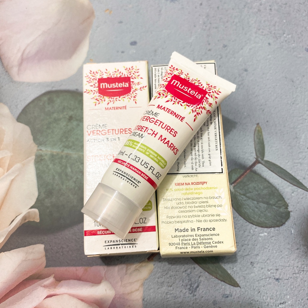 Tinh Chất Làm Mờ Vết Rạn Da Cho Mẹ Bầu Mustela 45ml TẶNG Kem Ngăn Ngừa Rạn Da 10ml