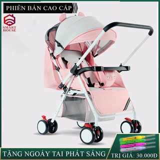 Xe đẩy cho bé, xe đẩy cho em bé 2 chiều 3 tư thế, gấp gọn bánh xe chống sóc ,bảo hành 12 tháng