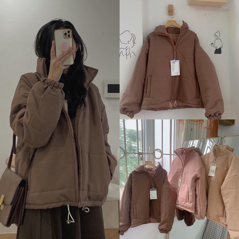 Áo phao béo form rộng phong cách ulzzang - Áo khoác quảng châu hai lớp dày dặn - Mono Boutique