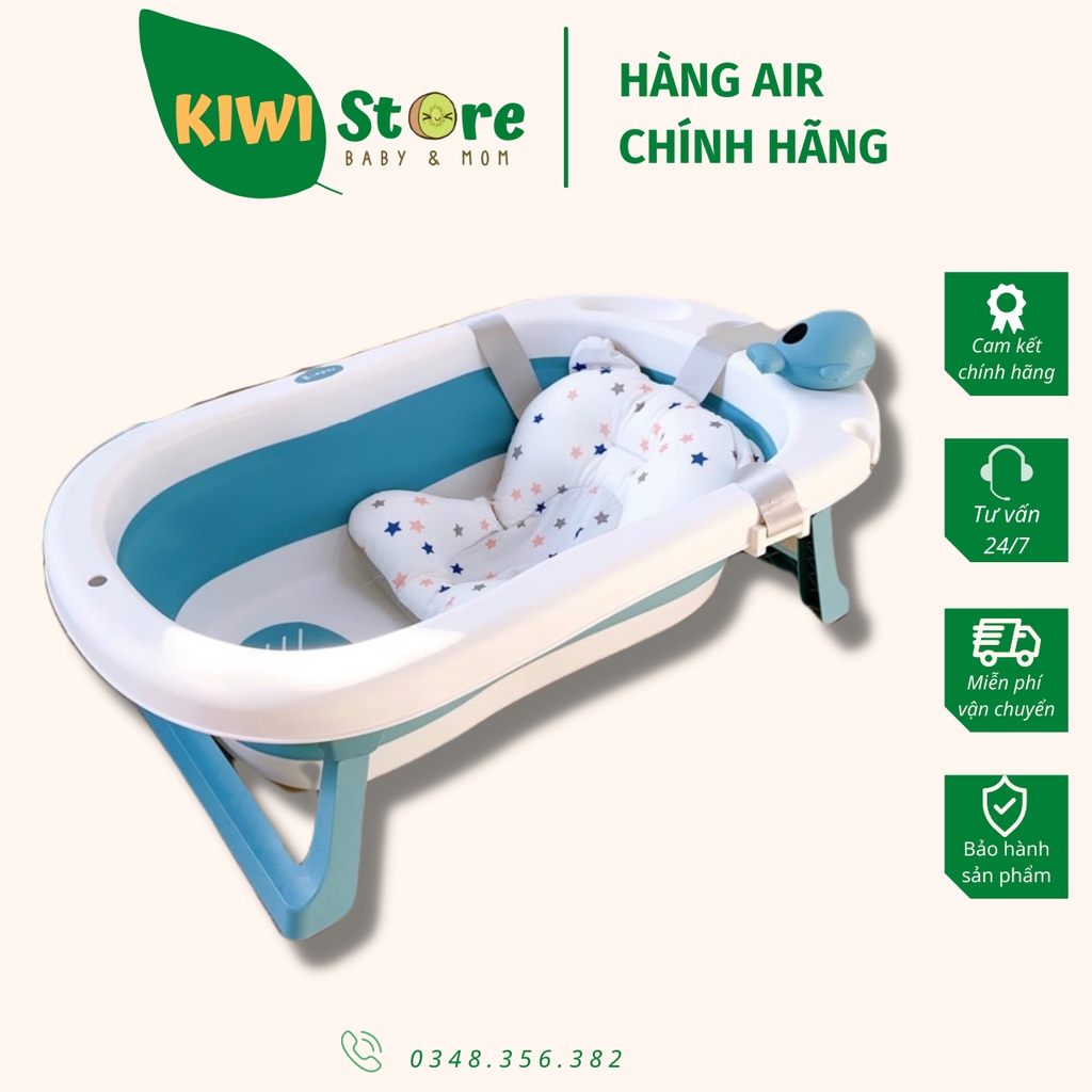 Chậu tắm gấp gọn Honper kèm phao và đồ chơi cá heo cho bé