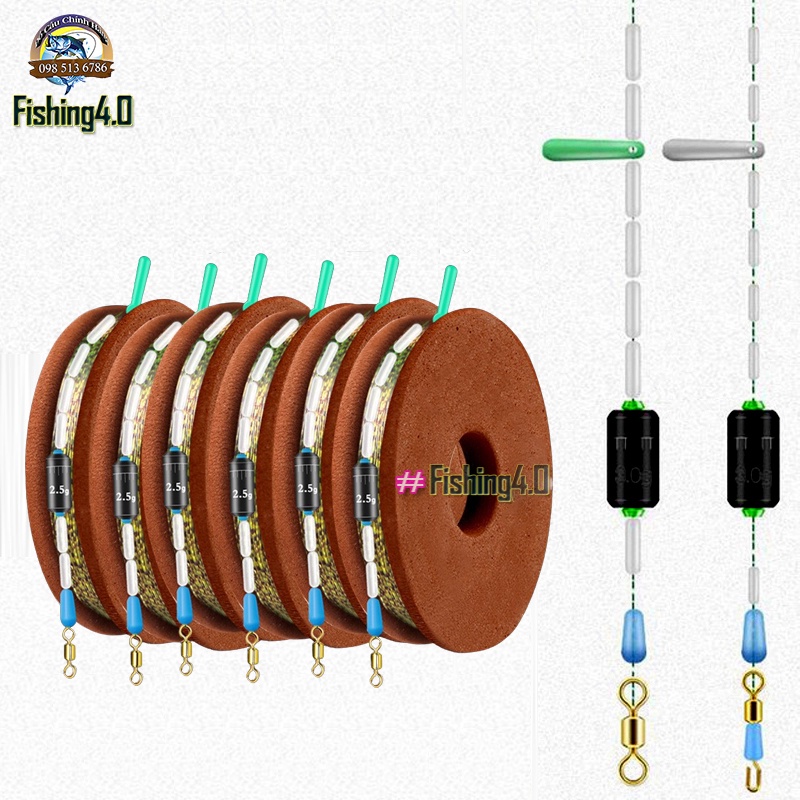 Bộ dây trục câu đơn câu đài buộc sẵn cước câu cá tàng hình đủ kích cỡ, thẻo câu đa năng - AA29