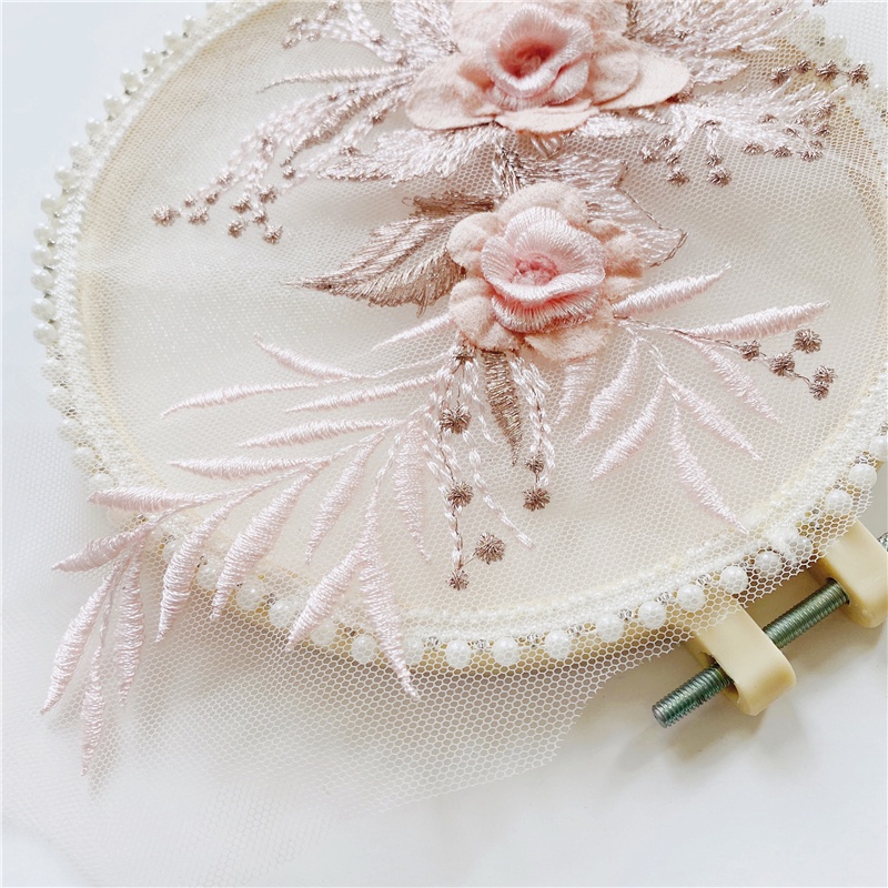 1 Miếng Vá Quần Áo Hình Hoa Hồng Đính Hạt Cườm Kích Thước 21 * 11cm