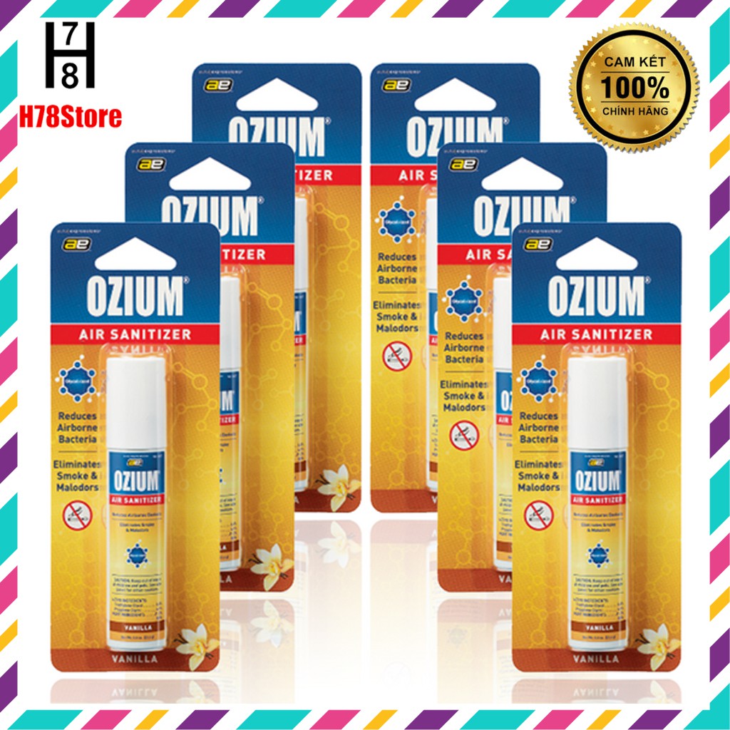 Xịt Khử Mùi Diệt Khuẩn Ô Tô Ozium 0.8 oz (25 ml), Làm Sạch Không Khí Trong Xe (Hàng Nhập Khẩu)
