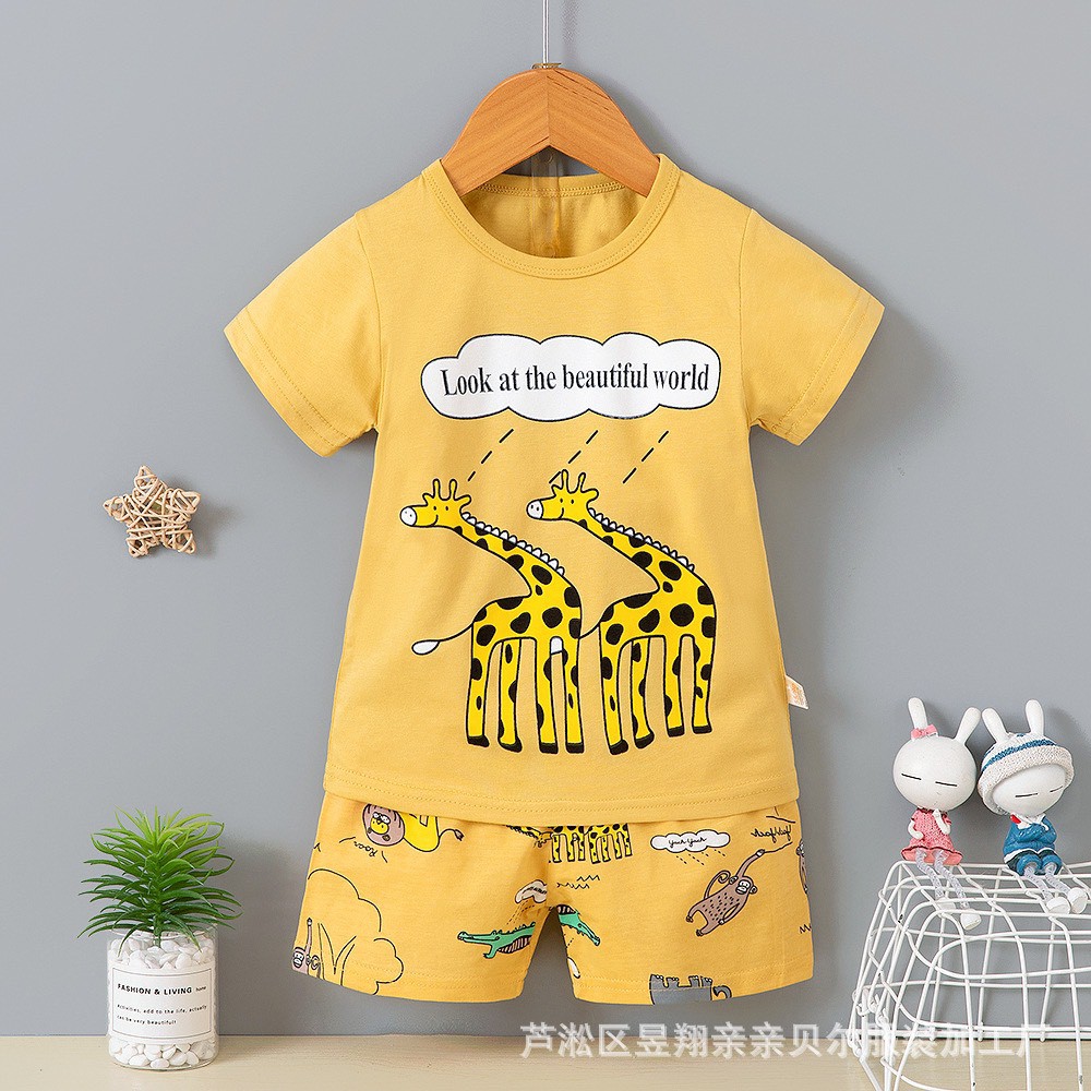 Quần áo trẻ em 💎SALE💎 bộ cộc tay mùa hè Quảng Châu xuất Hàn cho bé trai Xuân Cường Kids chất cotton size từ 10 đến 16kg