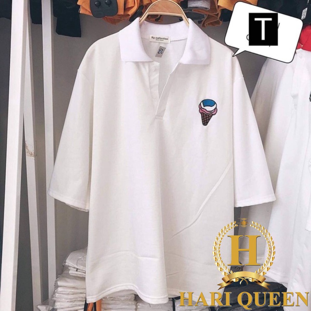 Áo polo logo kem DTR0319