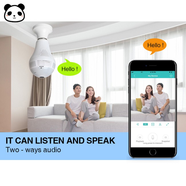 Camera An Ninh Hình Bóng Đèn Xoay 360 Độ Kết Nối Wifi | BigBuy360 - bigbuy360.vn