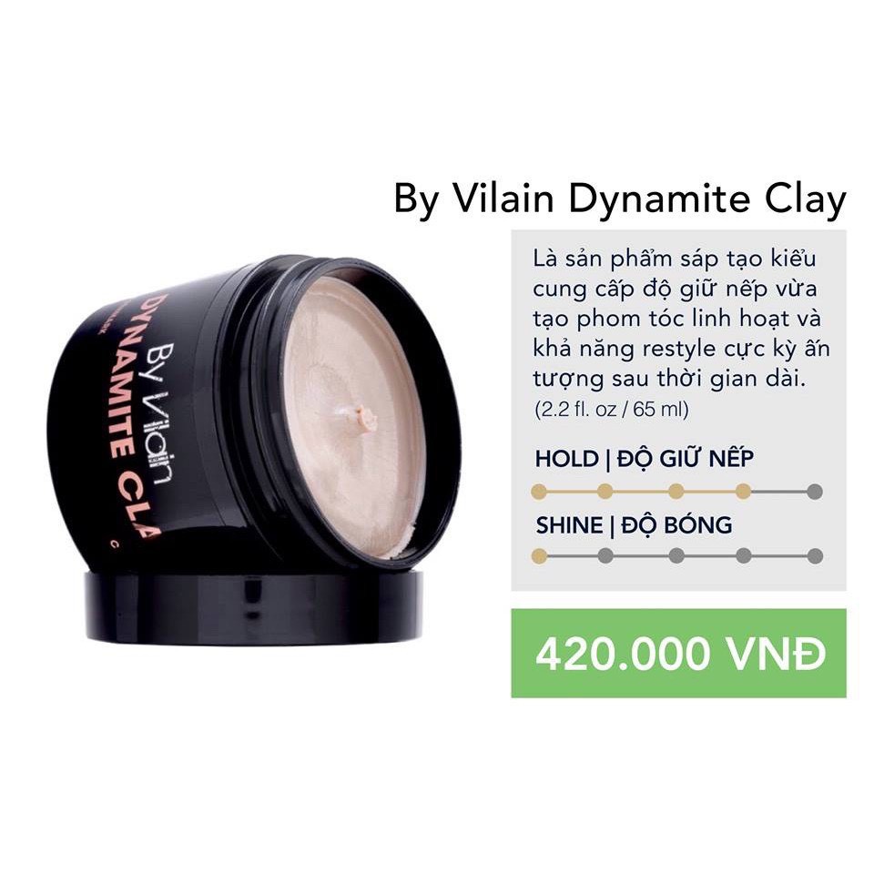 Sáp By Vilain Dynamite Clay 65ml chính hãng, sáp vuốt tóc By Vilain Dynamite Clay nhập khẩu 100% Đan Mạch