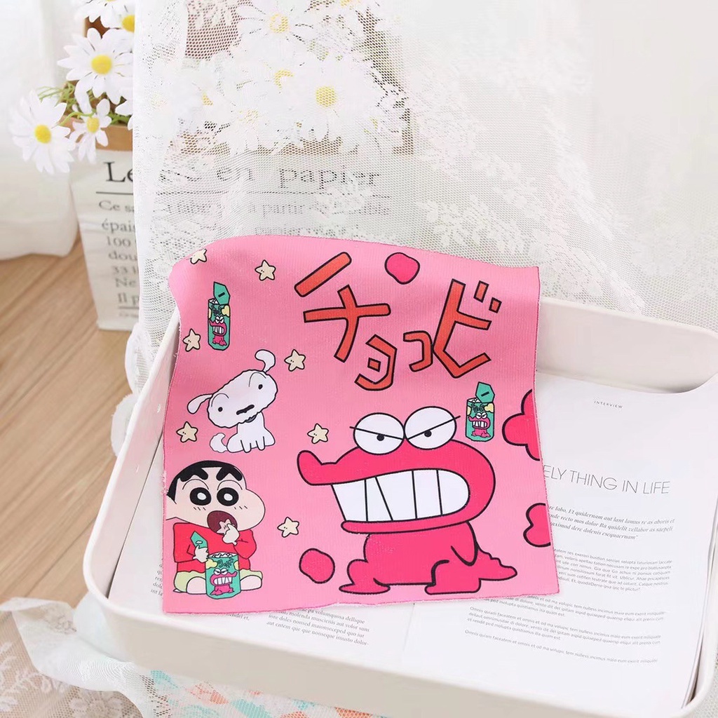 Khăn Tay Hình Vuông Nhỏ Họa Tiết Cậu Bé Bút Chì Shin-Chan Dành Cho Trẻ Mẫu Giáo