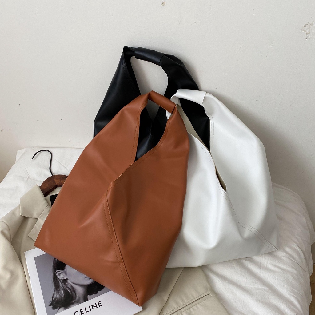 Túi Xách Da PU Màu Trơn Sức Chứa Lớn