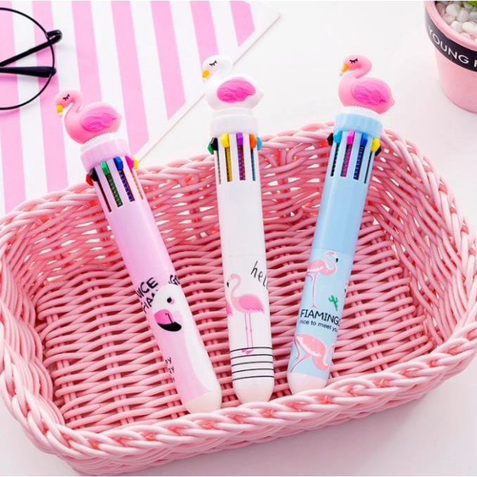 Bút Bi Nước Đủ Màu - Bút 6 Ngòi Cho Học Sinh