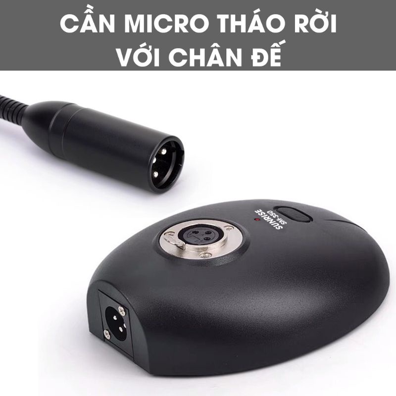 Micro Hội Nghị Tọa Đàm Sunrise SM 380 họp trực tuyến sử dụng cho phòng họp hội trường - sunrise sm380