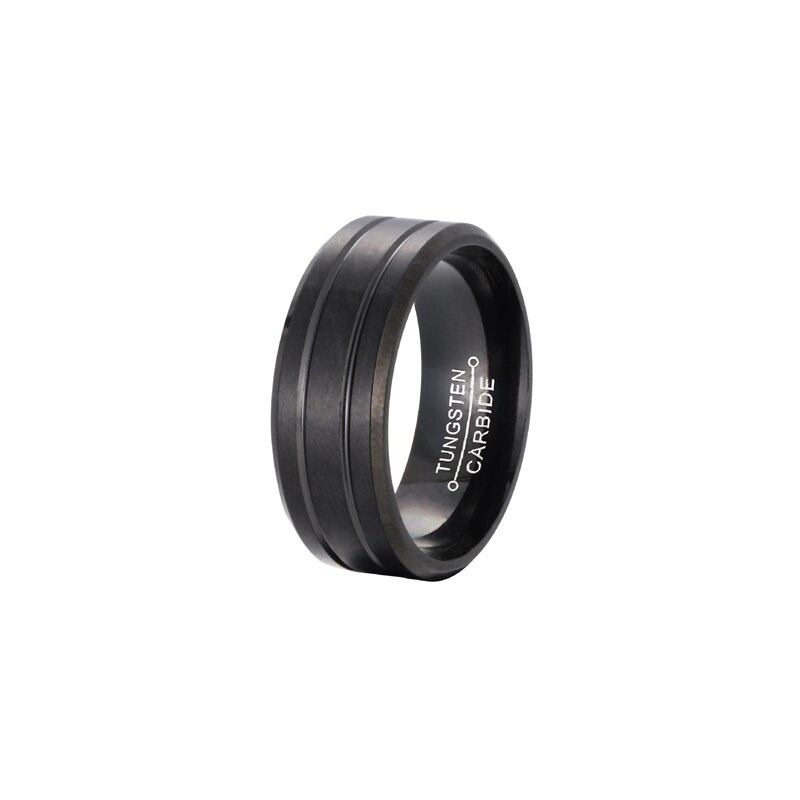 Nhẫn thép không gỉ màu đen rộng 6mm thời trang cho nam nữ WC068