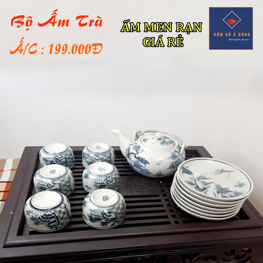 Bộ Ấm Trà Men Rạn Giả Cổ Sang Trọng - MTB 03
