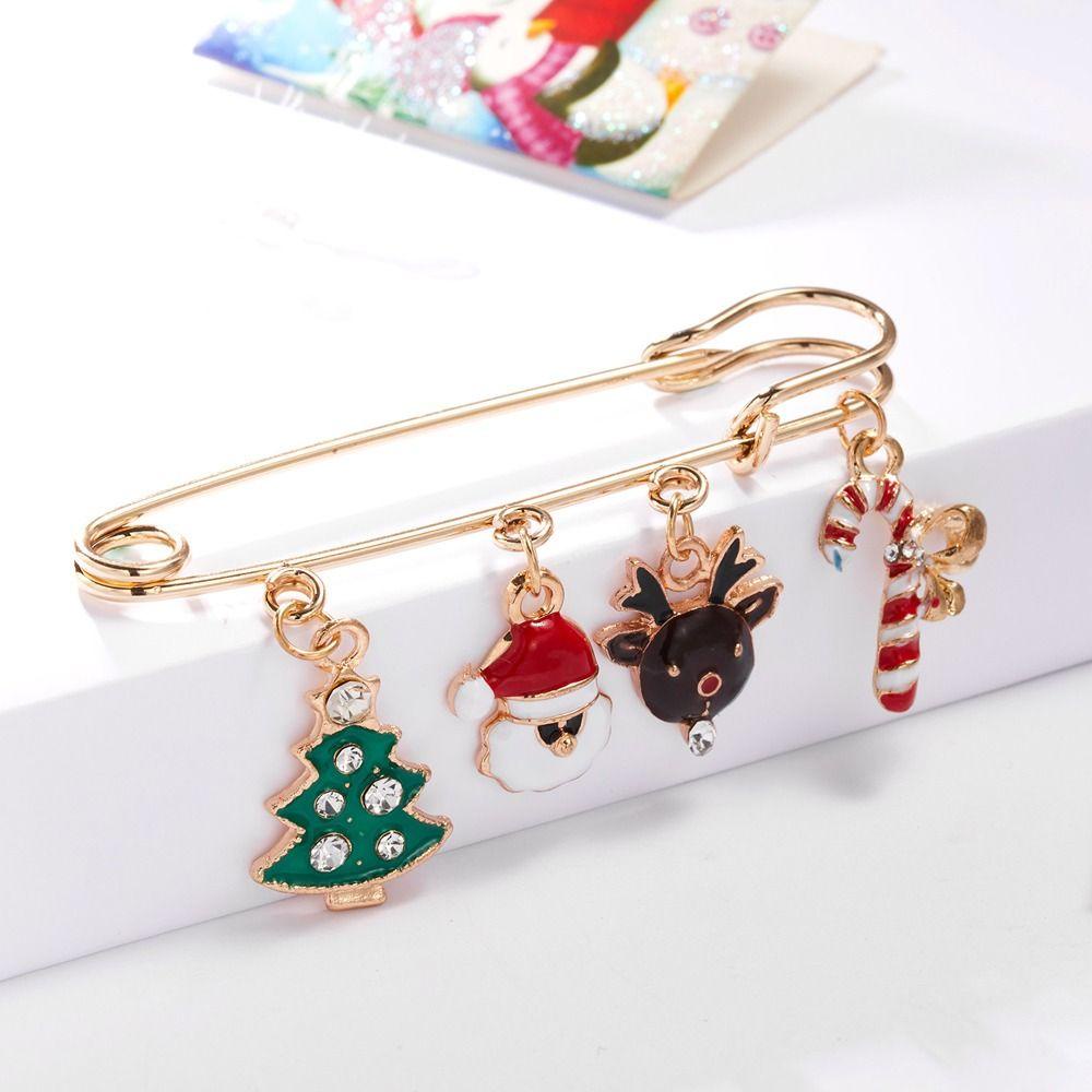Ghim Cài Áo Họa Tiết Bông Tuyết Hoạt Hình Phong Cách Giáng Sinh Độc Đáo