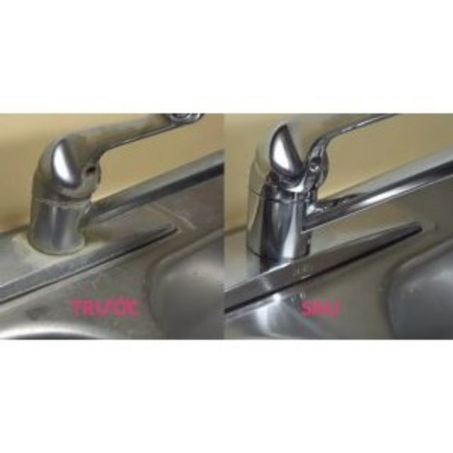 Tẩy cặn canxi trên inox,tẩy cặn trên vòi nước,dây sen,vòi hoa sen,vòi nước
