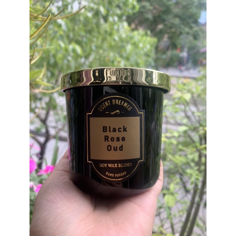 Nến thơm đạt chuẩn xuất Âu - Mùi Black Rose Oud nhiều size - Scented candle Black Rose Oud