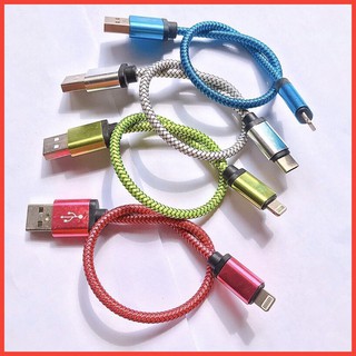 Cáp sạc dây dù ngắn 20cm cho iphone / android/ type-c